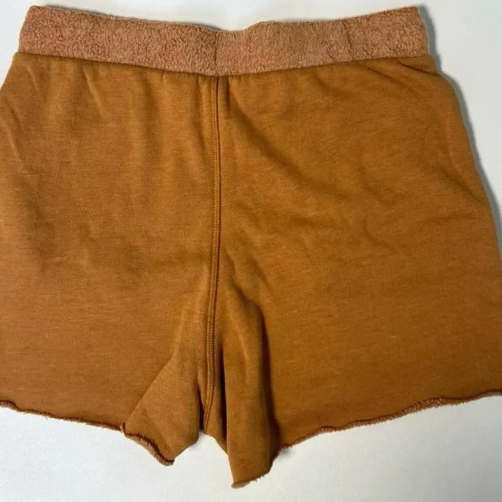 Free People Kelly Oversized Sweat Set Pullover Top Raw Hem Lounge Shorts Size XS